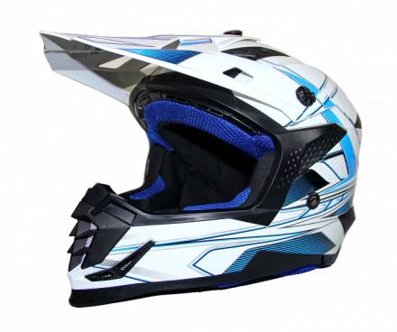 Шлем (кроссовый) ATAKI SC-16 Rift синий/белый глянцевый L