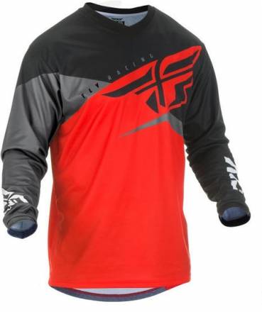 Футболка для мотокросса FLY RACING F-16 красная/черная/серая  (2019)  XL