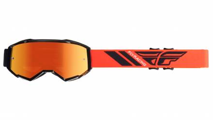 Очки для мотокросса FLY RACING ZONE (2019) чёрные/оранжевые, зеркальные-оранжевые