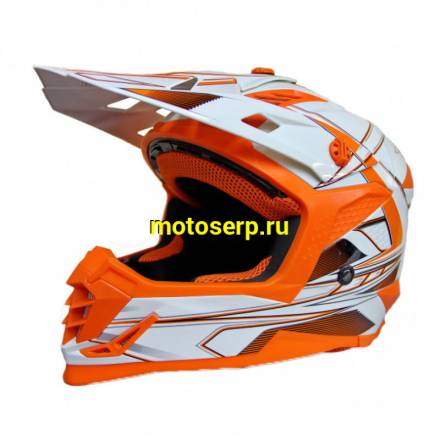 Шлем (кроссовый) ATAKI SC-16 Rift оранжевый/белый глянцевый L