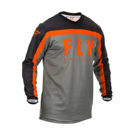 Футболка для мотокросса FLY RACING F-16 серая/чёрная/оранжевая (2020)  L