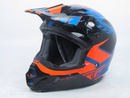 Шлем (кроссовый)  KINETIC IMPULSE синий/черный/оранжевый глянцевый (2015) XXL