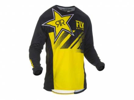 Футболка для мотокросса FLY RACING KINETIC ROCKSTAR желтая/черная (2019)  XL