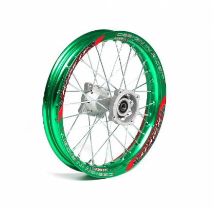 Обод задний 14&quot; (1,85-R14 d=15mm) алюминий/зеленый