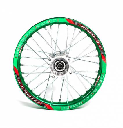 Обод задний 14&quot; (1,85-R14 d=15mm) алюминий/зеленый