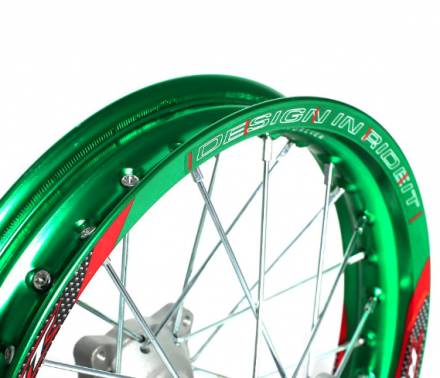 Обод задний 14&quot; (1,85-R14 d=15mm) алюминий/зеленый