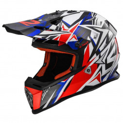 Шлем MX437 FAST STRONG (бело-сине-красный, S)