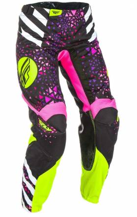 Брюки для мотокросса FLY RACING WOMEN&#039;S KINETIC розовые/Hi-Vis желтые (2018) (детские) 26