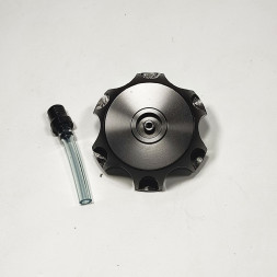 Крышка топливного бака+клапан, алюминиевая, черная