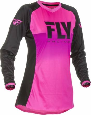 Футболка для мотокросса женская FLY RACING WOMEN&#039;S LITE розовая/черная (2019)    S