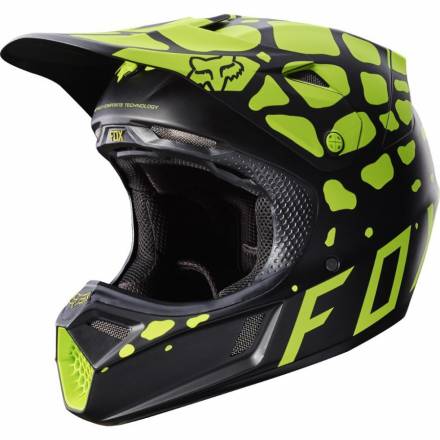 Мотошлем Fox V3 Grav Helmet Black/Yellow S 54.6-55.8cm (17384-019-S)