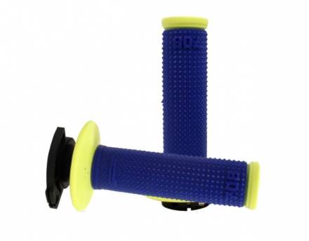 Грипсы Progrip 708-325 Yellow Fluo-Electric Blue +7 различных крепежей тросика