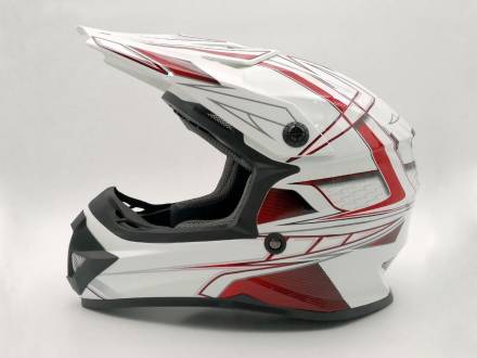 Шлем детский (кроссовый) ATAKI SC-15 Rift красный/белый глянцевый   YS