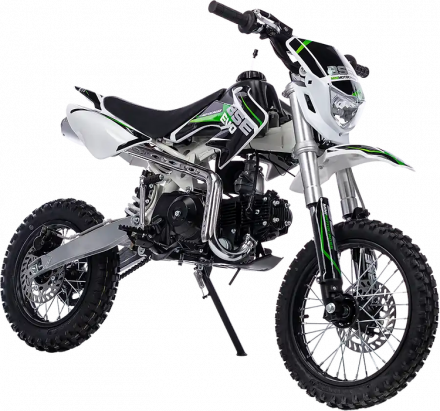 Питбайк BSE Evo 110E SA 12/10 Green Blade (полуавтомат, электрозапуск, LED фара, колеса 12/10) MSD