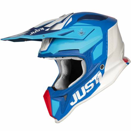 Шлем (кроссовый) JUST1 J18 Pulsar синий/красный/белый глянцевый (2020) L