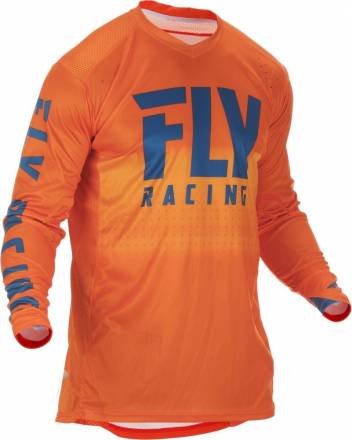 Футболка для мотокросса FLY RACING LITE HYDROGEN оранжевая/синяя (2019)  XL