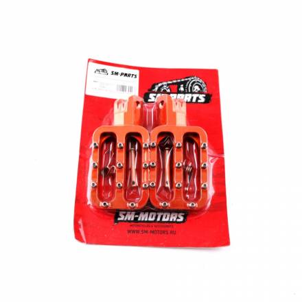 Подножки водителя CNC (пара) SM-PARTS оранжевые