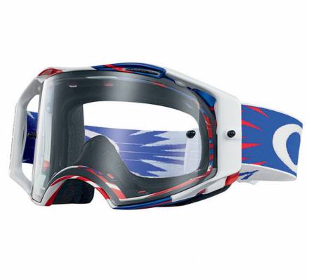 Очки для мотокросса OAKLEY Airbrake Core белые-синие / темно-серая  (OO7046-73)