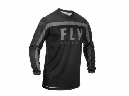 Футболка для мотокросса FLY RACING F-16 чёрная/серая (2020)  L