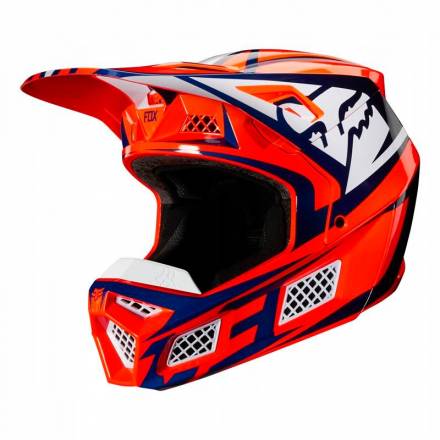 Мотошлем Fox V3 Idol Helmet Orange/Blue M 57-58cm (24562-592-M)