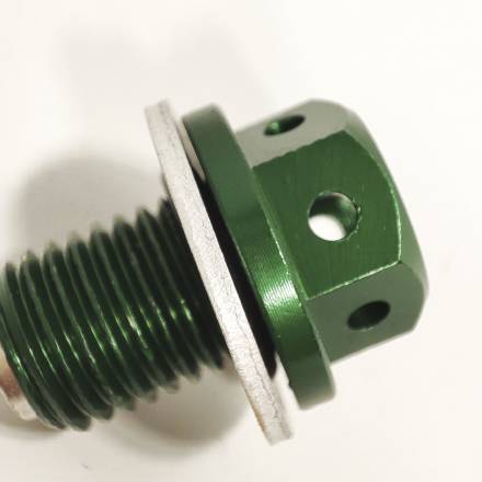 Пробка двигателя сливная с магнитом М12 х1,50  SM-PARTS зеленая
