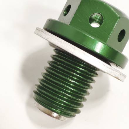 Пробка двигателя сливная с магнитом М12 х1,50  SM-PARTS зеленая