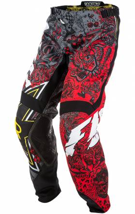 Брюки для мотокросса FLY RACING KINETIC ROCKSTAR красные/серые (2018) 28