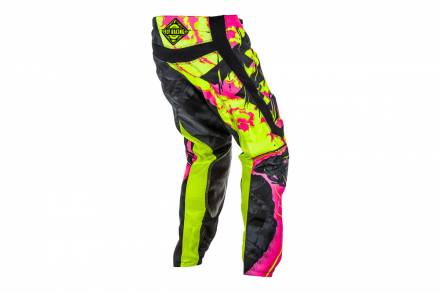 Брюки для мотокросса FLY RACING KINETIC OUTLAW розовые/желтые (2018) 28
