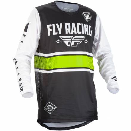 Футболка для мотокросса FLY RACING KINETIC ERA черная/белая (2018) XL