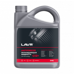 LAVR Охлаждающая жидкость Antifreeze G12+ -45°С LAVR, 5 КГ