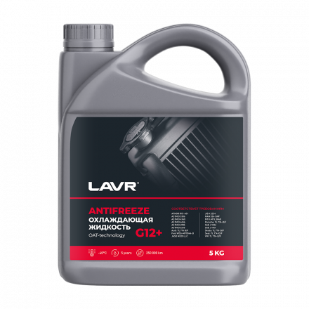 LAVR Охлаждающая жидкость Antifreeze G12+ -45°С LAVR, 5 КГ