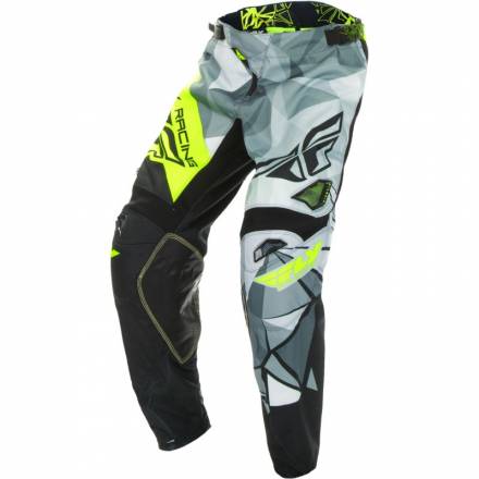 Брюки для мотокросса FLY RACING KINETIC CRUX серые/желтые (2017) 38&quot;