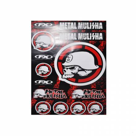 Наклейки лист (30х45 см) &quot;Metal Mulisha&quot; красный/черный