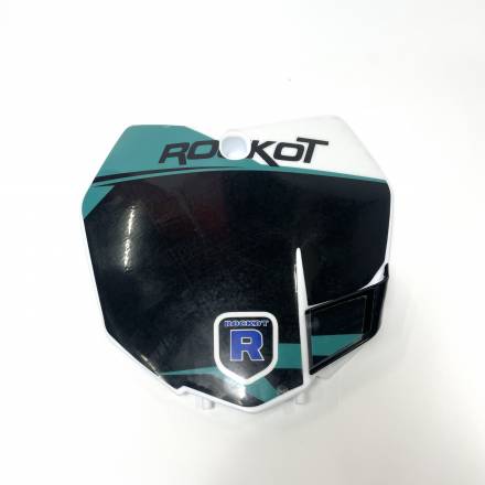 Щиток передний ROCKOT белый с черно-зеленой графикой
