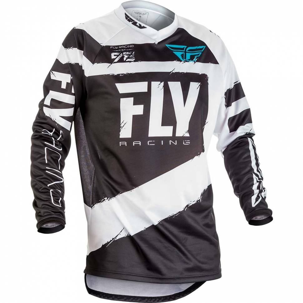 Футболка для мотокросса FLY RACING F-16 черная/белая (2018) XXXXXL ...