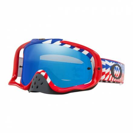 Очки для мотокросса OAKLEY Crowbar Braking Bumps красные-синие-белые / синяя Iridium  (OO7025-70)
