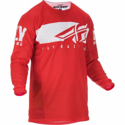 Футболка для мотокросса FLY RACING KINETIC SHIELD красная/белая (2019)  XXL