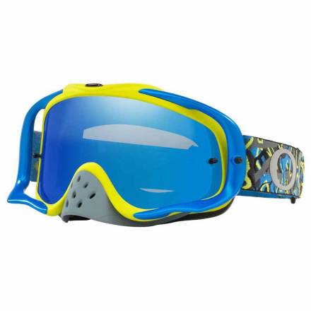 Очки для мотокросса OAKLEY Crowbar Braking Bumps синие-желтые / синяя Iridium  (OO7025-71)