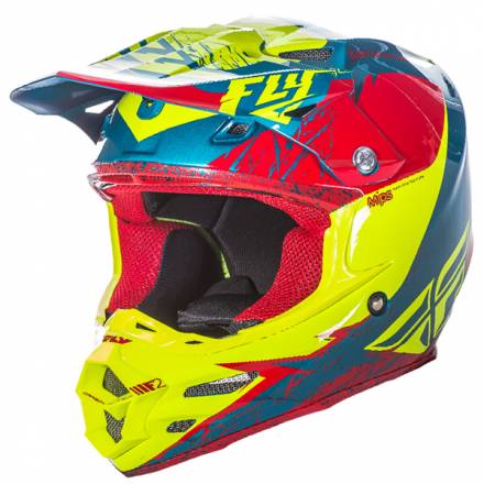 Шлем (кроссовый)  F2 CARBON MIPS RETROSPEC красный/Hi-Vis желтый глянцевый (2017)    S