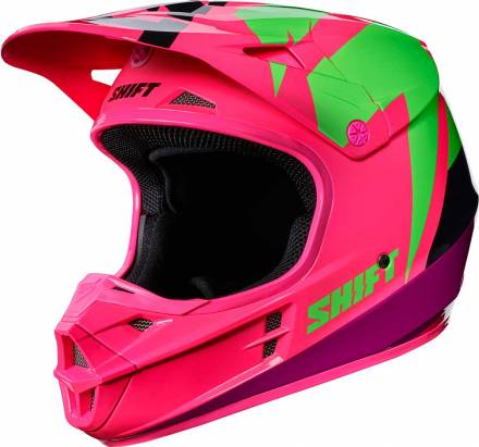 Мотошлем Shift White Tarmac Helmet Black/Pink L (17232-285-L)