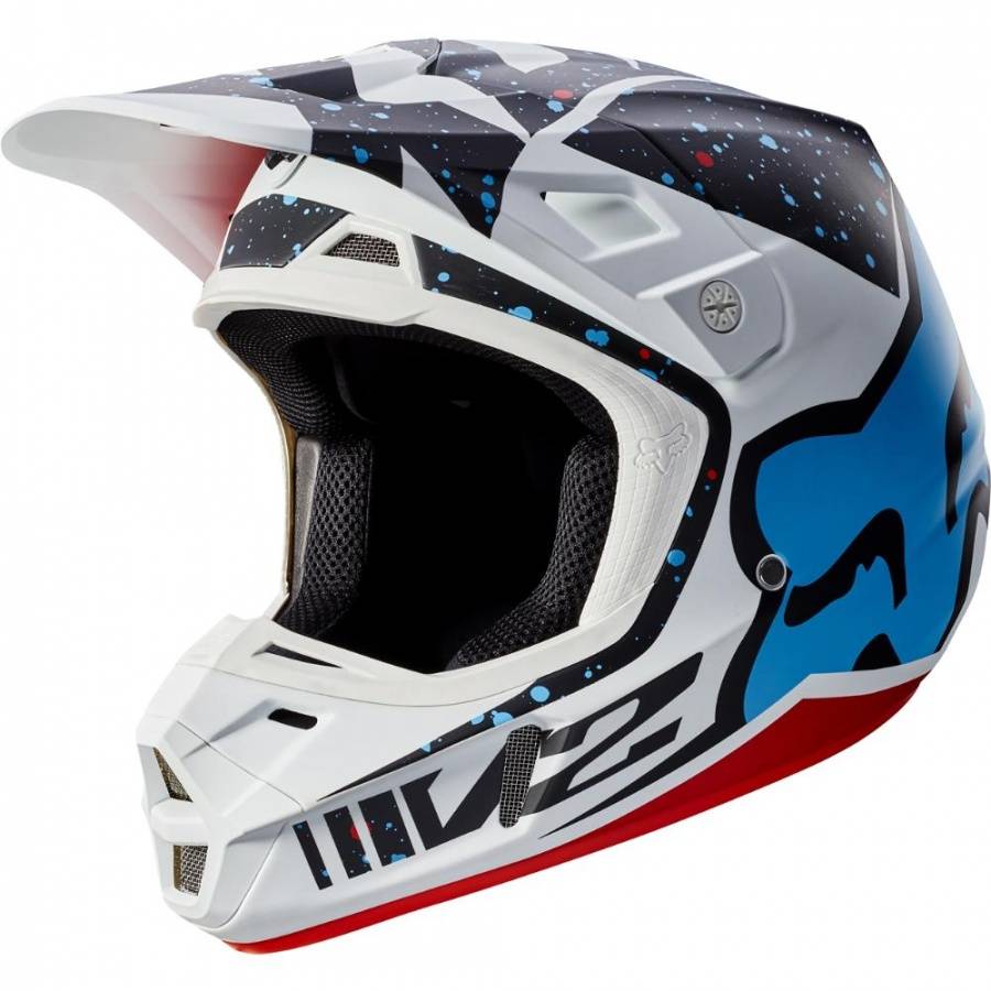Мотошлем Fox V2 Nirv Helmet Red/White S 55-56cm (17372-054-S